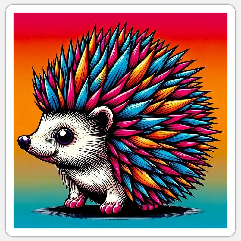 Igel - Sticker Größe S (10 x 10 cm) - Mattweiß
