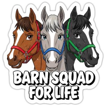 Barn Squad Pferdefreunde - Sticker Größe S (10 x 10 cm) - Mattweiß - Vorne