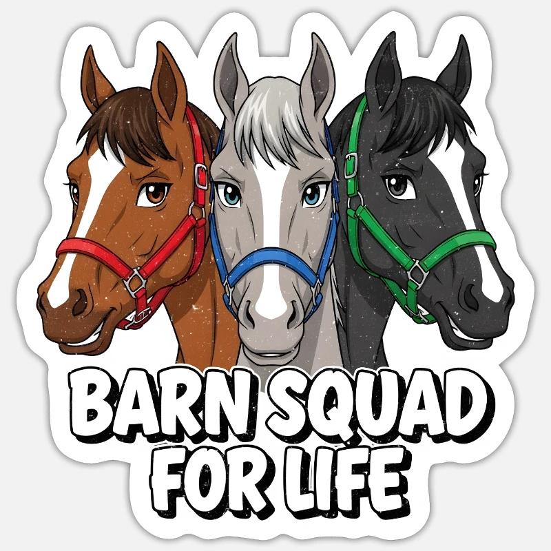 Barn Squad Pferdefreunde - Sticker Größe S (10 x 10 cm) - Mattweiß