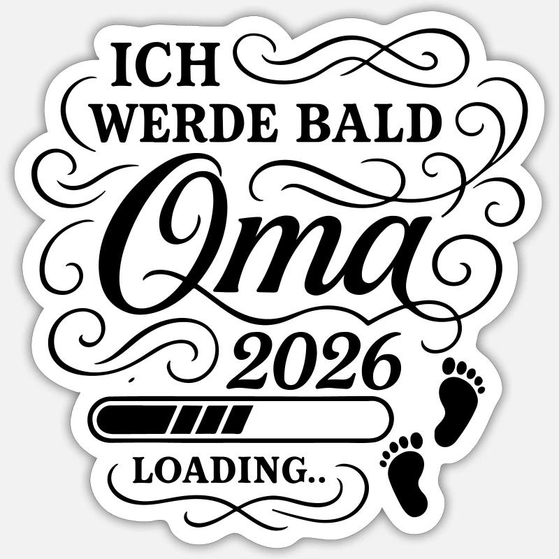 Ich werde bald Oma 2026 Sticker Größe S (10 x 10 cm)