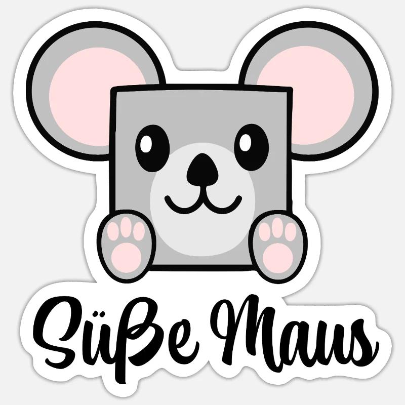 cute mouse - Sticker size S (10 x 10 cm) - white matte