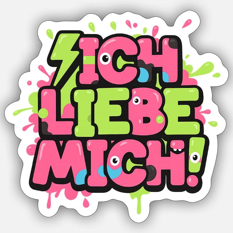 Je m’aime Graffiti - Sticker taille S (10 x 10 cm) - blanc mat