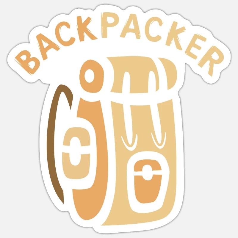 Backpacker Comic Sac à dos Design - Sticker taille S (10 x 10 cm) - blanc mat