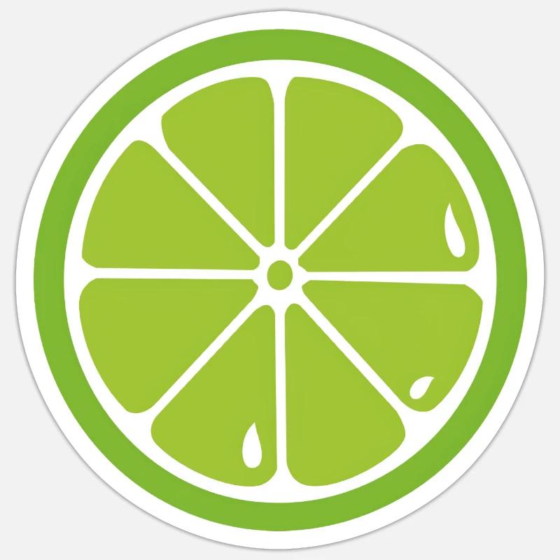 Limette Lime - Sticker taille S (10 x 10 cm) - blanc mat