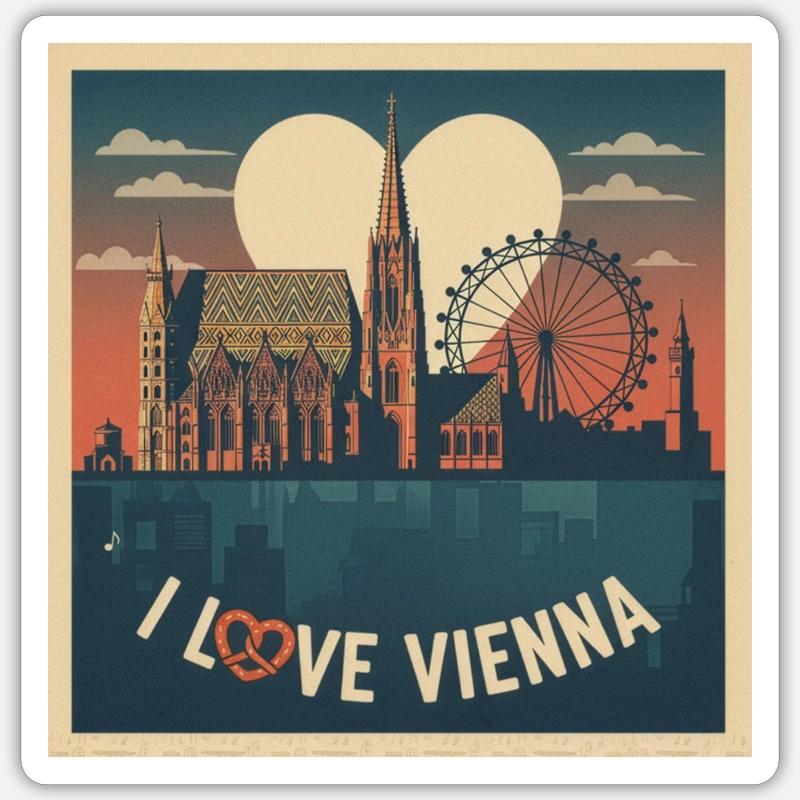 Vienna Love Stephansdom Sticker Größe S (10 x 10 cm)