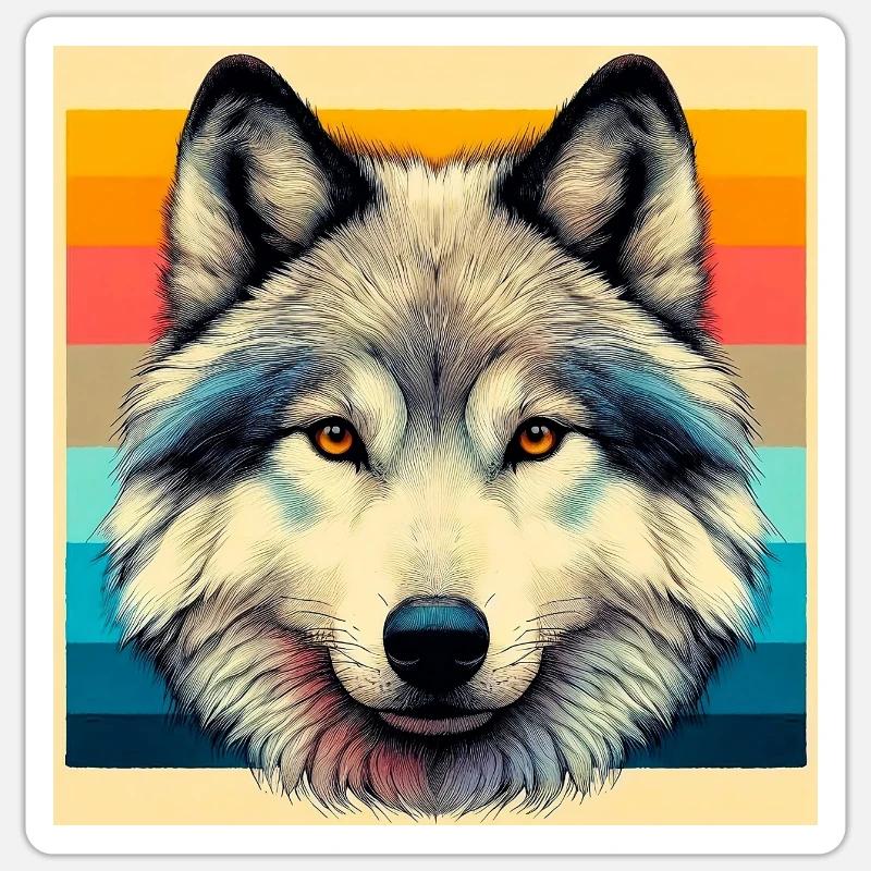 Wolf - Sticker size S (10 x 10 cm) - white matte