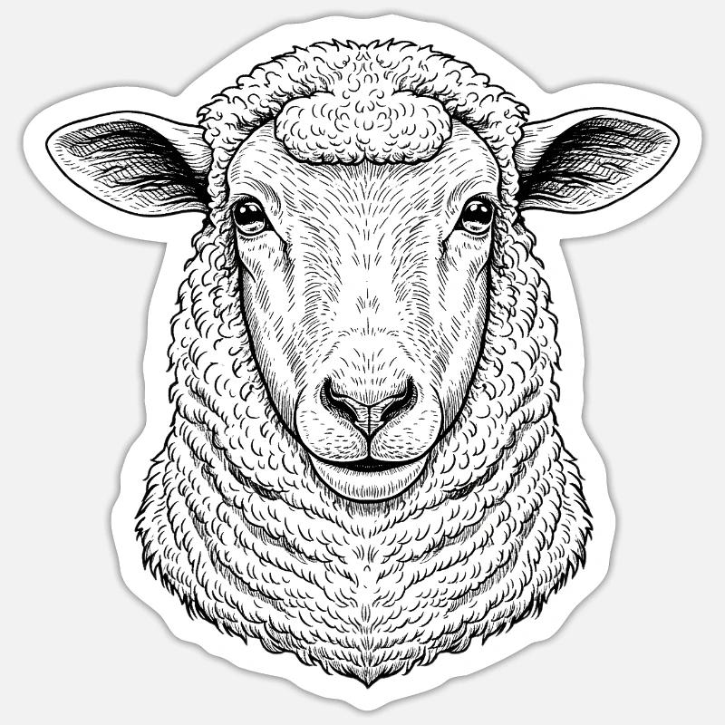 Sheep - Sticker size S (10 x 10 cm) - white matte