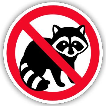 No Raccoon Zone Emblem - Sticker size S (10 x 10 cm) - white matte - Front