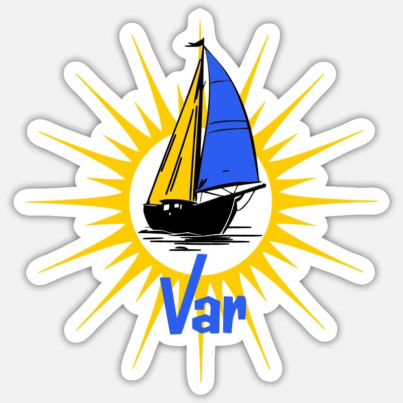 Sailboat Soleil Var - Sticker size S (10 x 10 cm) - white matte