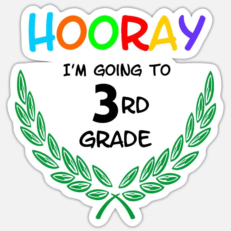 Hourra, je vais en CE1** - Sticker taille S (10 x 10 cm) - blanc mat
