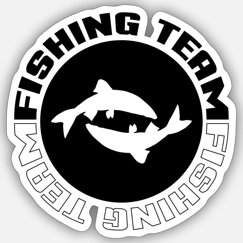 Fishing Team - Sticker size S (10 x 10 cm) - white matte