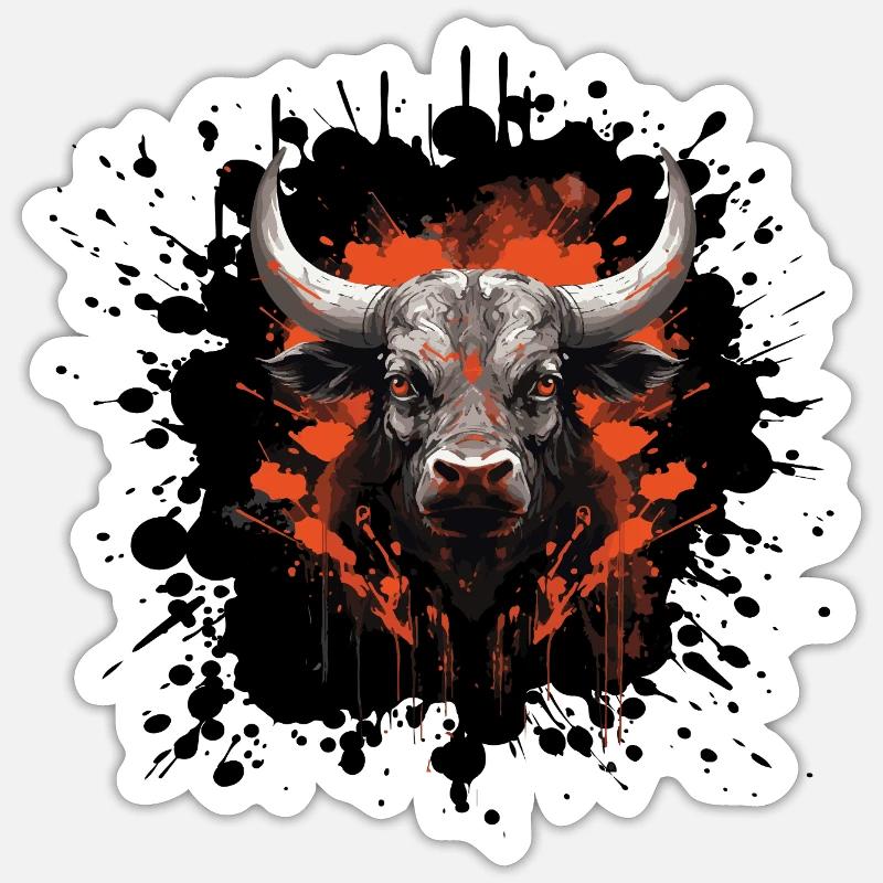 Bull Bull Blobs - Sticker size S (10 x 10 cm) - white matte