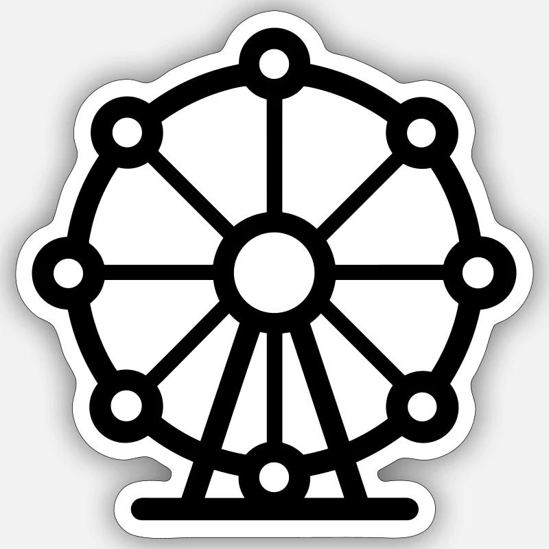 Ferris wheel - Sticker size S (10 x 10 cm) - white matte