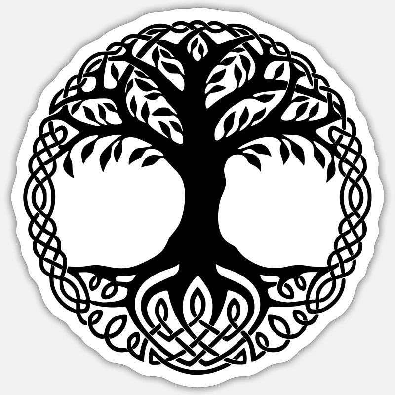 Baum des Lebens - Sticker Größe S (10 x 10 cm) - Mattweiß