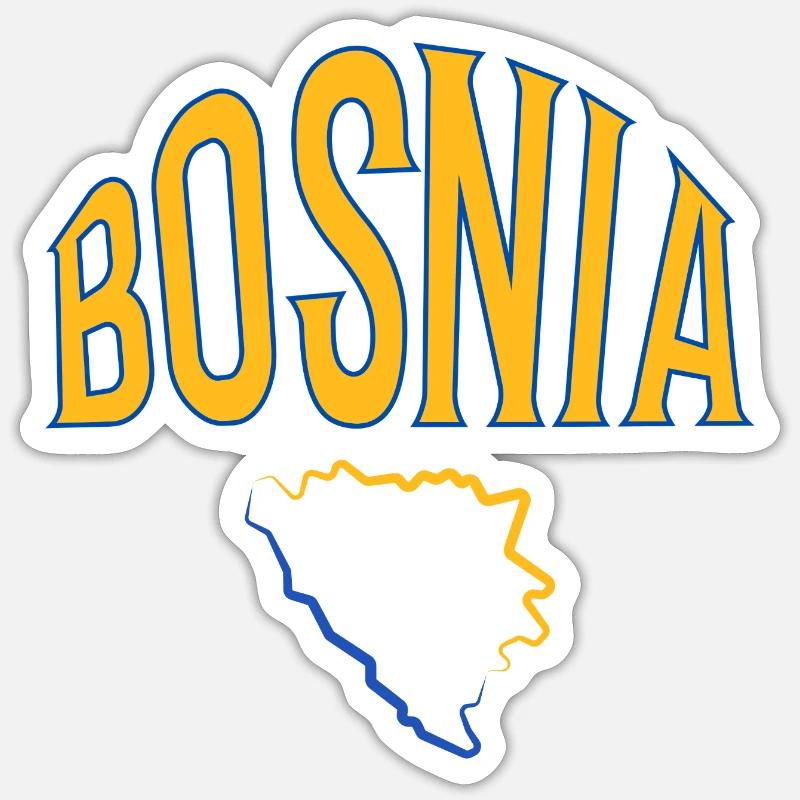 Bosnie - Sticker taille S (10 x 10 cm) - blanc mat