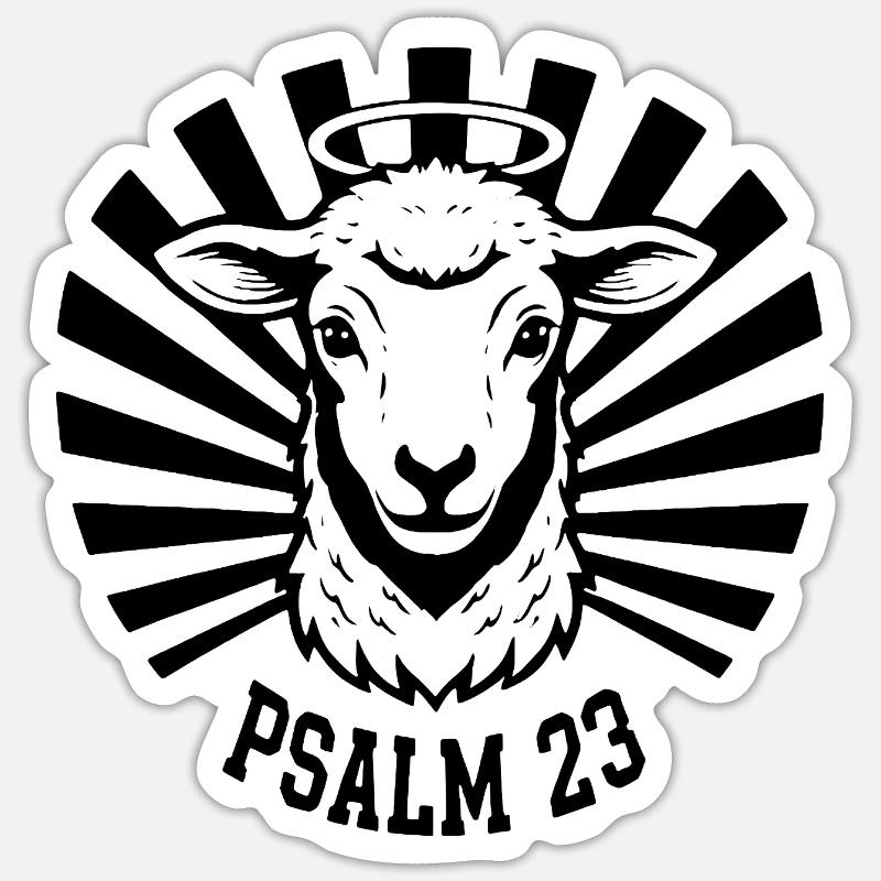 Psalm23-Lamm - Sticker Größe S (10 x 10 cm) - Mattweiß