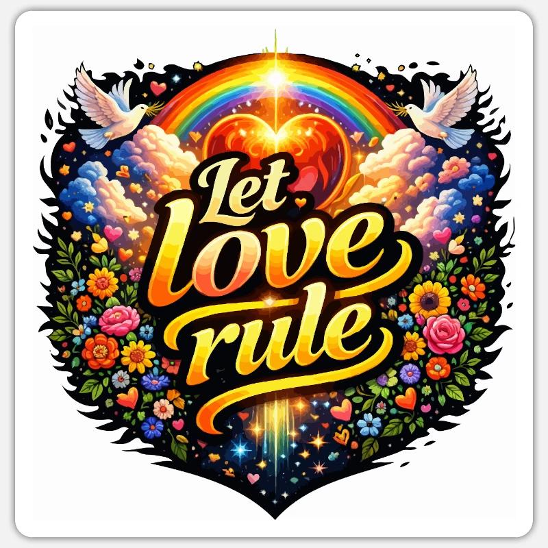 Let love rule - Sticker size S (10 x 10 cm) - white matte