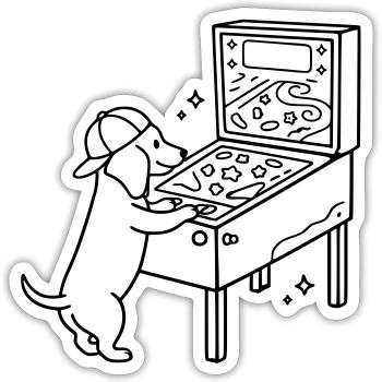 Pinball Pinball Dachshund Dog Kids - Sticker size S (10 x 10 cm) - white matte - Front
