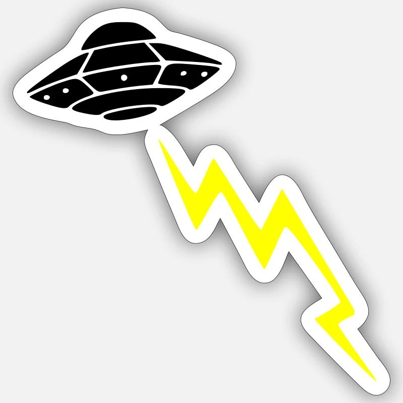 Invasion d’OVNIs, attaque éclair Vector extraterrestre Sticker taille S (10 x 10 cm)