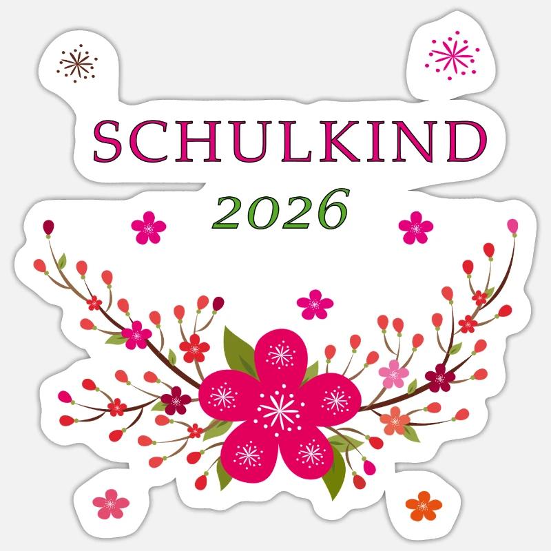 Schulkind 2026  - Sticker Größe S (10 x 10 cm) - Mattweiß