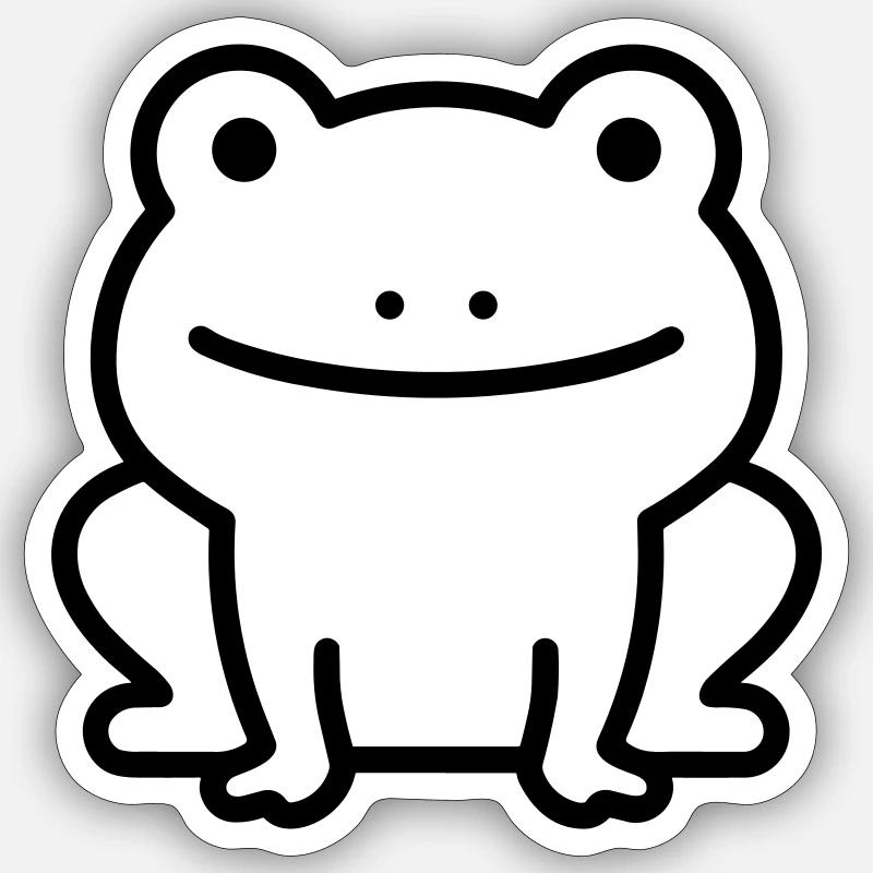 grenouille - Sticker taille S (10 x 10 cm) - blanc mat