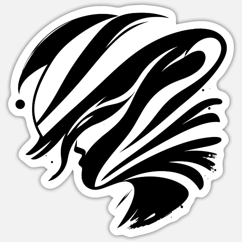 Abstraktes Gesicht - Elegant - Sticker Größe S (10 x 10 cm) - Mattweiß