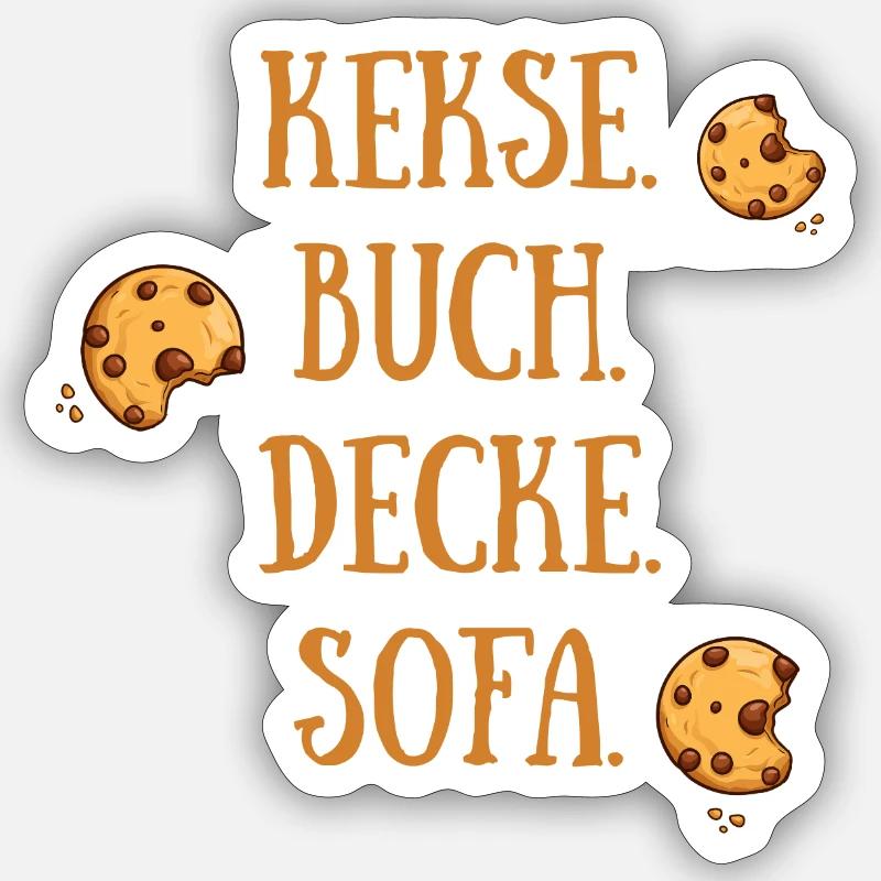 Canapé Couverture Cookie Book - Sticker taille S (10 x 10 cm) - blanc mat