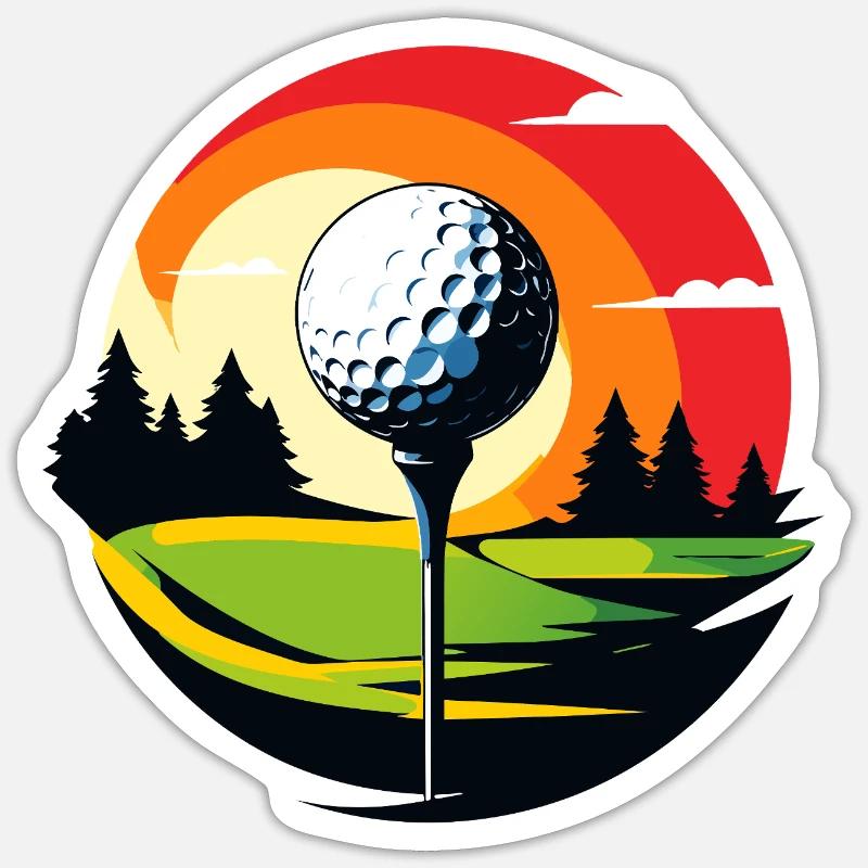 Golf Ball Golf Terrain Golf Golf Thème du Golf - Sticker taille S (10 x 10 cm) - blanc mat