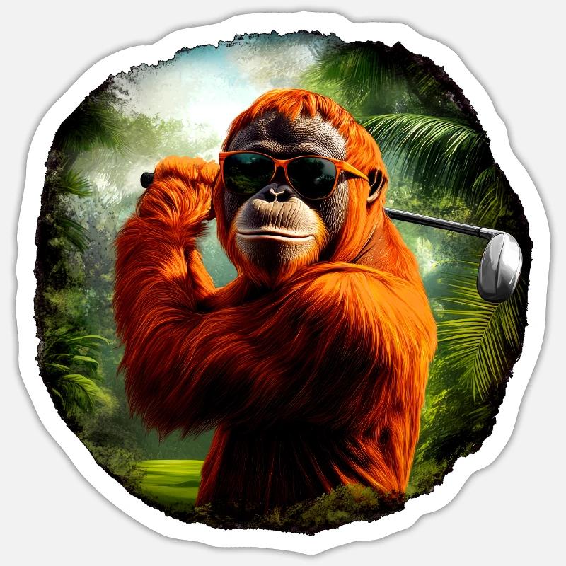 Golfe des orangs-outans / Singe Sticker taille S (10 x 10 cm)