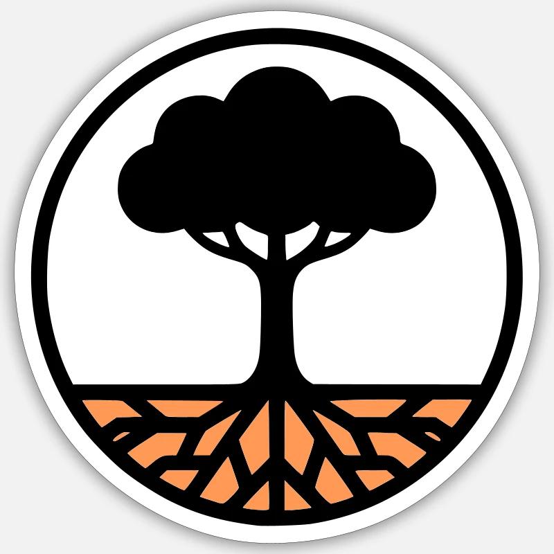 Lebensbaum Kreis Icon - Sticker Größe S (10 x 10 cm) - Mattweiß