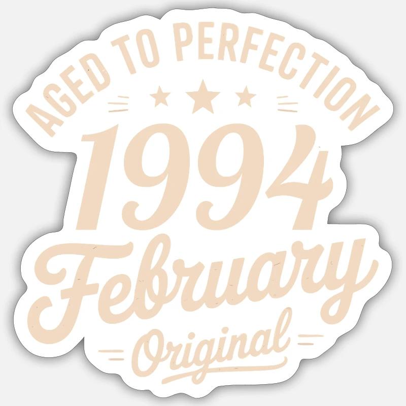 Février 1994 - February 1994 - Sticker taille S (10 x 10 cm) - blanc mat