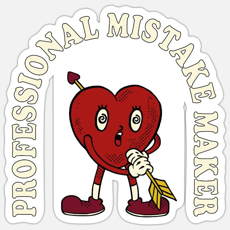 Professional Mistake Maker – Retro Comic Humor Sticker size S (10 x 10 cm)