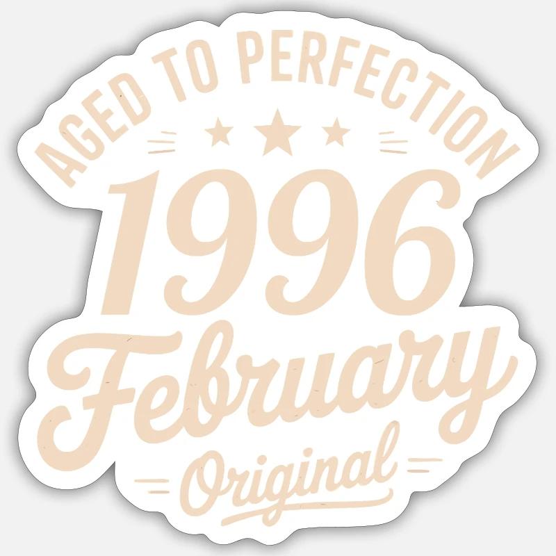 Février 1996 - February 1996 - Sticker taille S (10 x 10 cm) - blanc mat