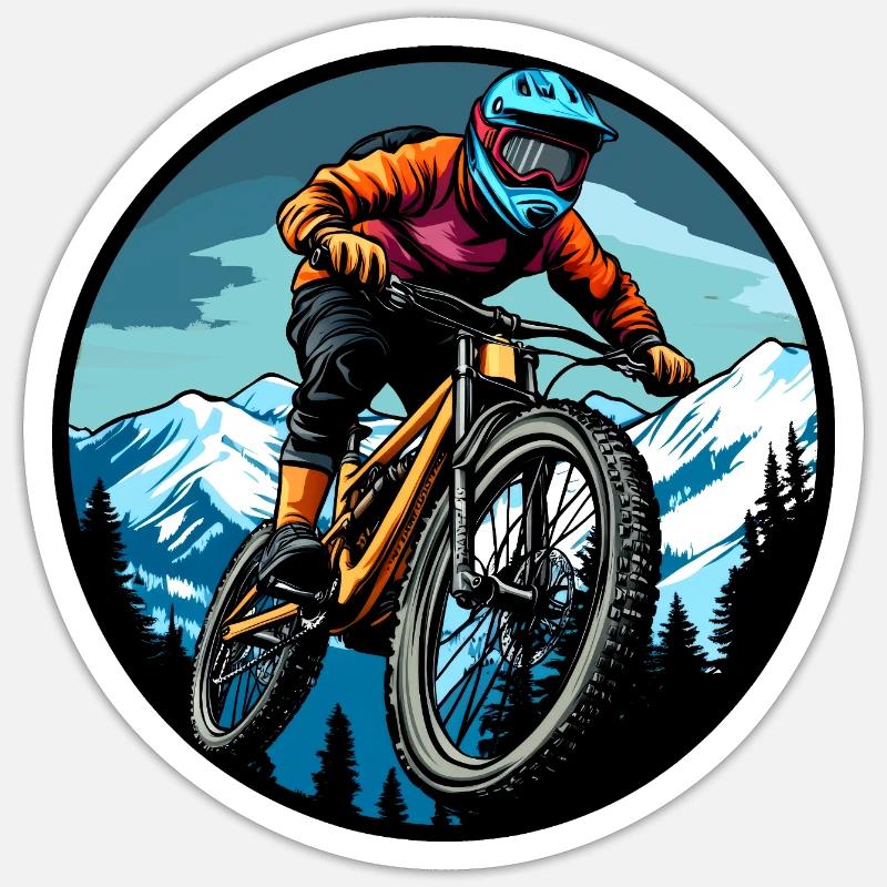 Freeride Biker - Sticker size S (10 x 10 cm) - white matte