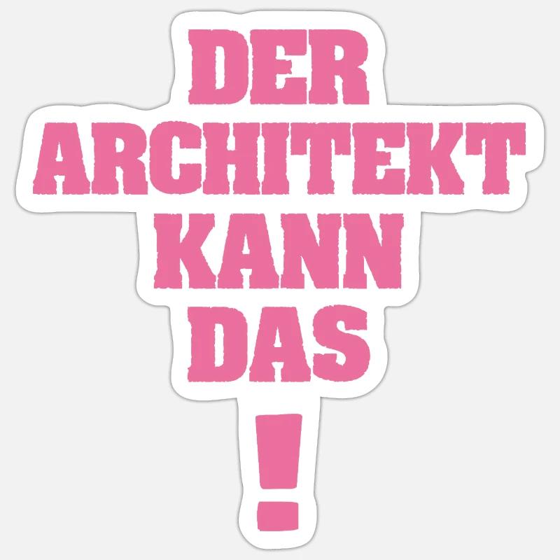 architecte - Sticker taille S (10 x 10 cm) - blanc mat
