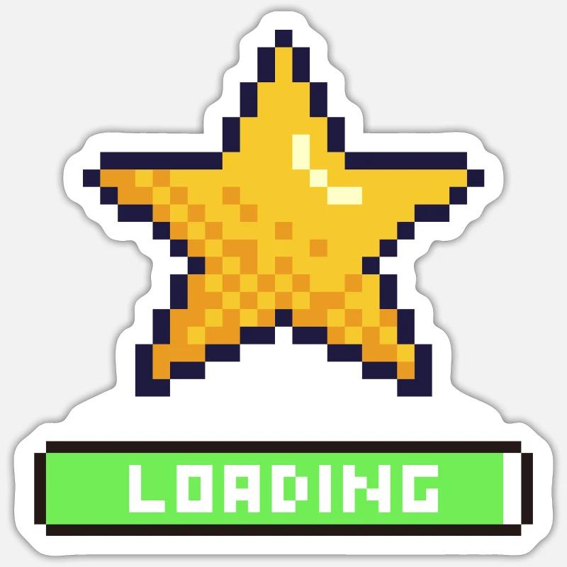 Pixel Star wird geladen Sticker Größe S (10 x 10 cm)