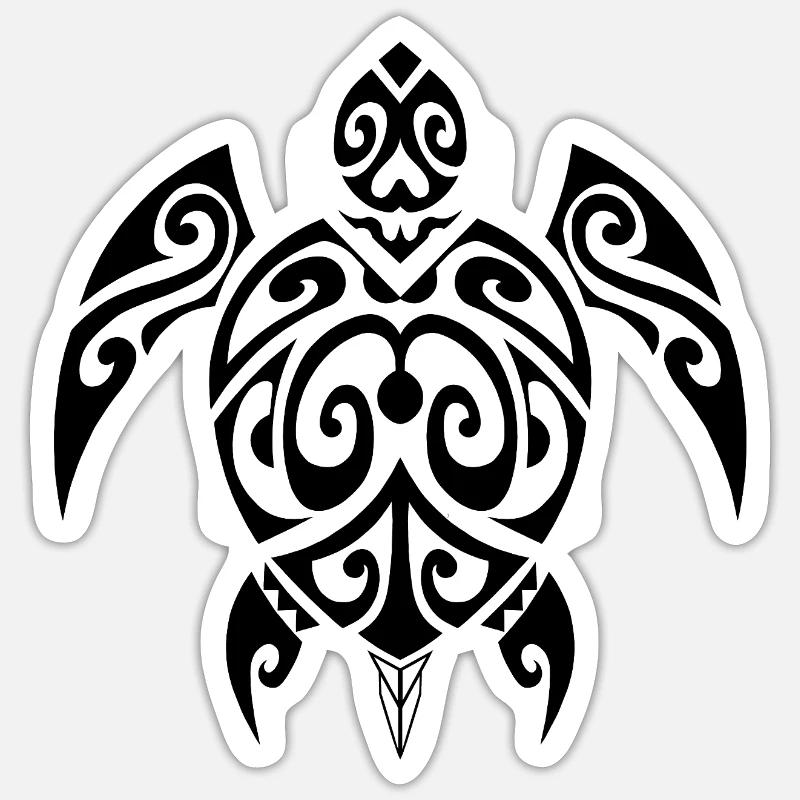 Turtle-2-black - Sticker size S (10 x 10 cm) - white matte