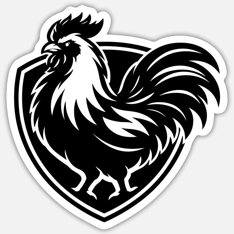 Coq Coq - Sticker taille S (10 x 10 cm) - blanc mat