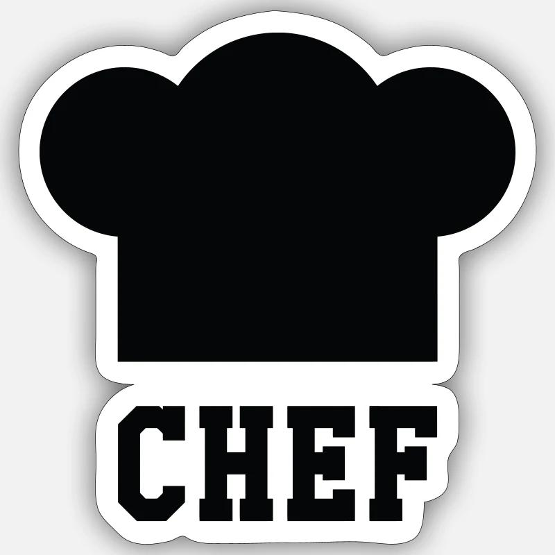 Chef Toque - Kitchen - Cook - Sticker size S (10 x 10 cm) - white matte
