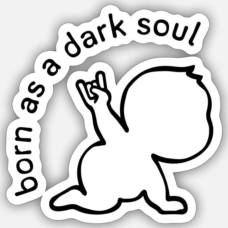 Né en âme sombre - Sticker taille S (10 x 10 cm) - blanc mat