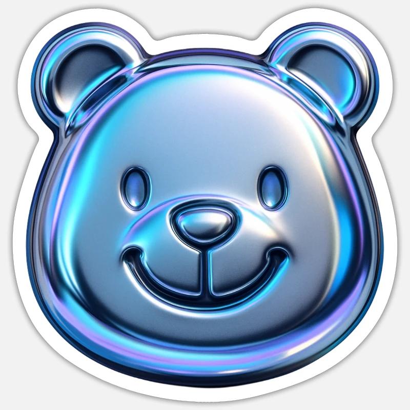 Cute bear with metallic reflections Sticker size S (10 x 10 cm)