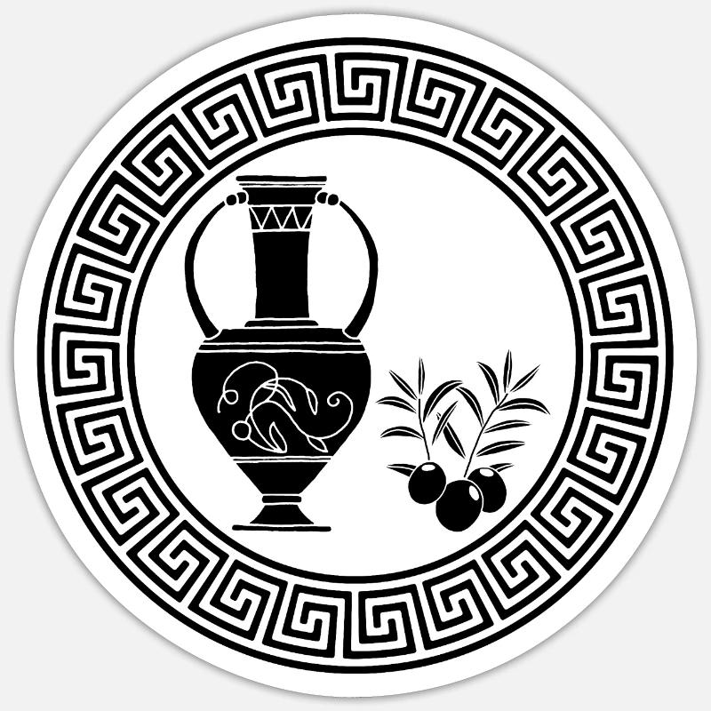 Symbole d'abondance (noir) - Sticker størrelse S (10 x 10 cm) - mat hvid