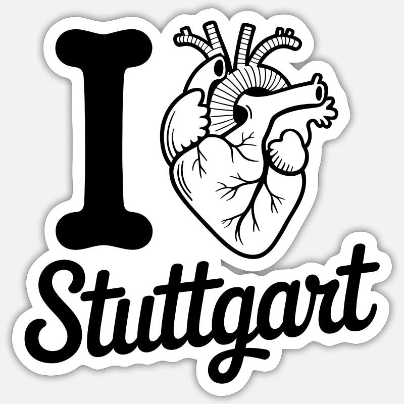 J’adore Stuttgart Sticker taille S (10 x 10 cm)