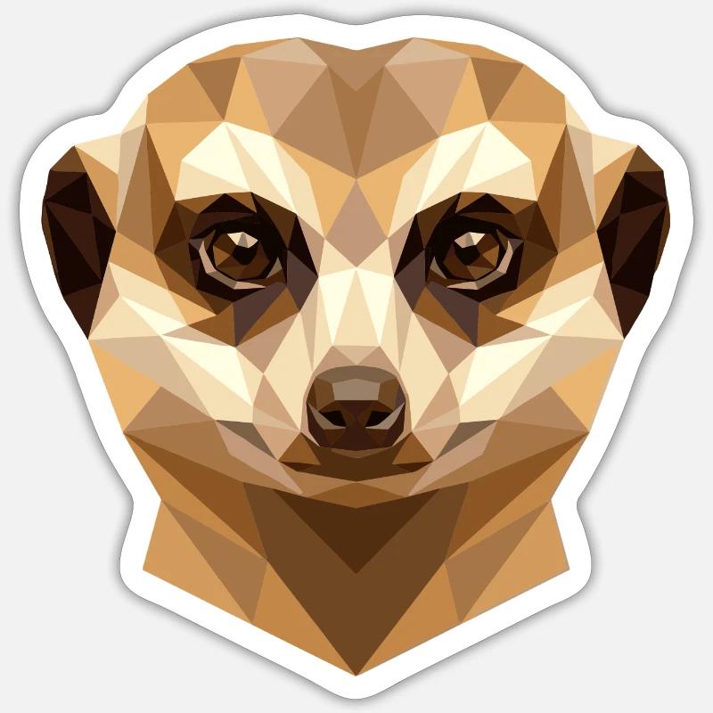 Suricate Suricate Douce Mangouste Suricate - Sticker taille S (10 x 10 cm) - blanc mat