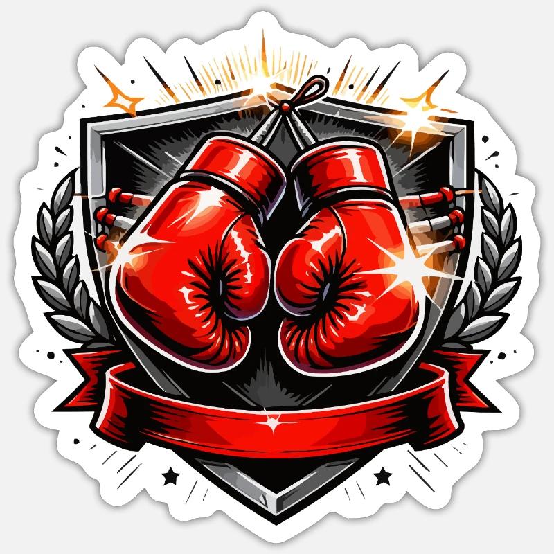 Conception de l’emblème du gant de boxe Sticker taille S (10 x 10 cm)