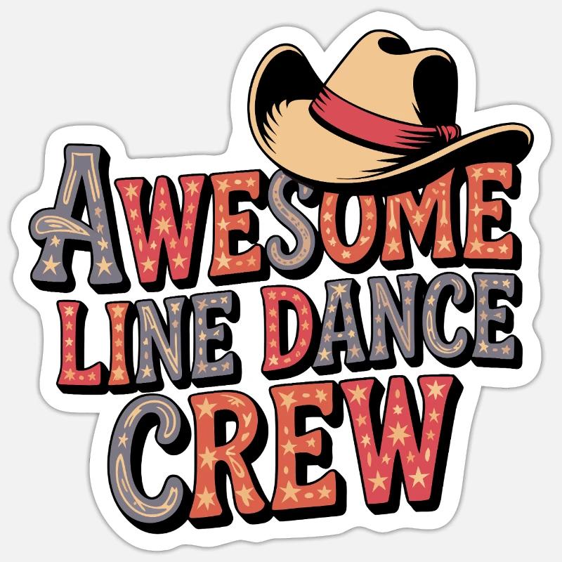 Line Dance Crew - Sticker size S (10 x 10 cm) - white matte
