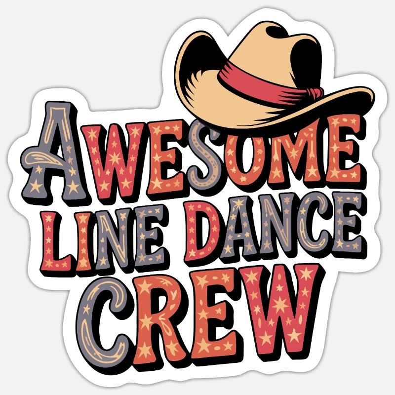 Fantastisk Line Dance-hold - Sticker størrelse S (10 x 10 cm) - mat hvid