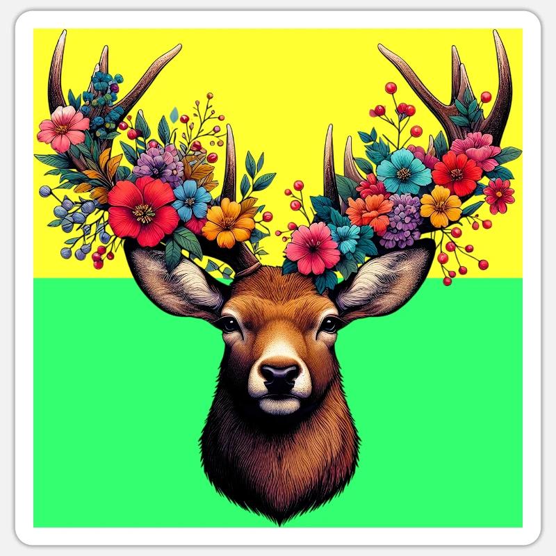 Deer - Sticker size S (10 x 10 cm) - white matte
