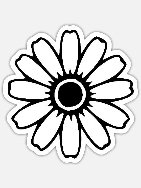 Schwarze Blume Blumen Blüte Wildblumen Kräuter - Sticker Größe S (10 x 10 cm) - Mattweiß