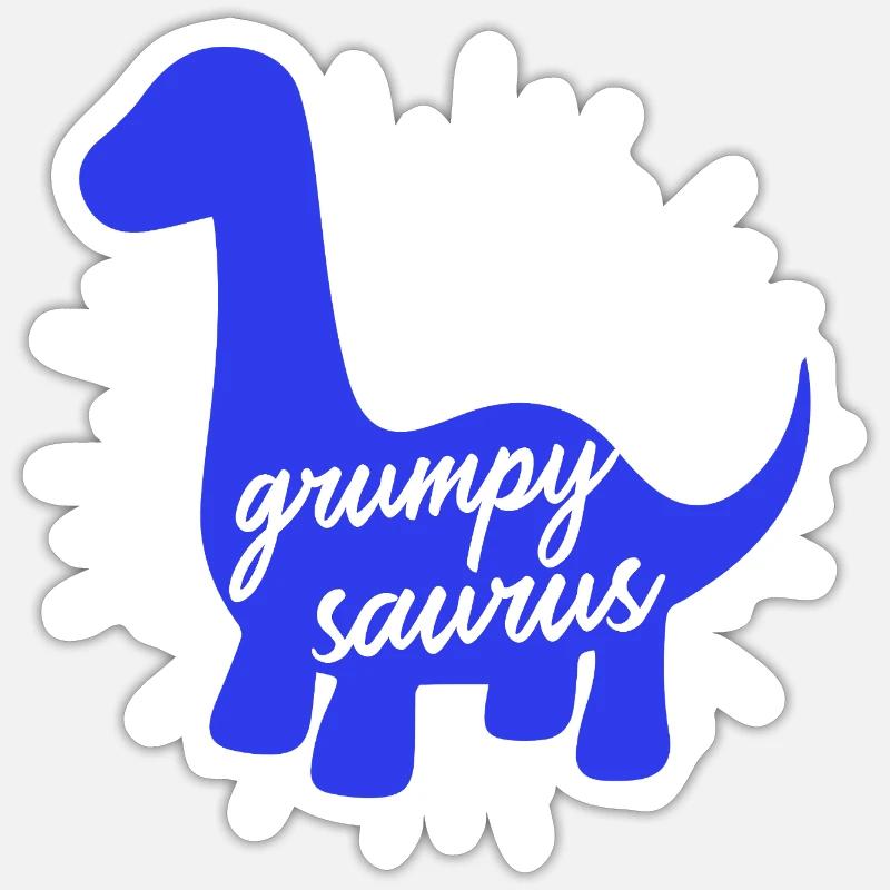 Grumpysaur Funny Dinosaur Brachiosaurus Design - Sticker size S (10 x 10 cm) - white matte